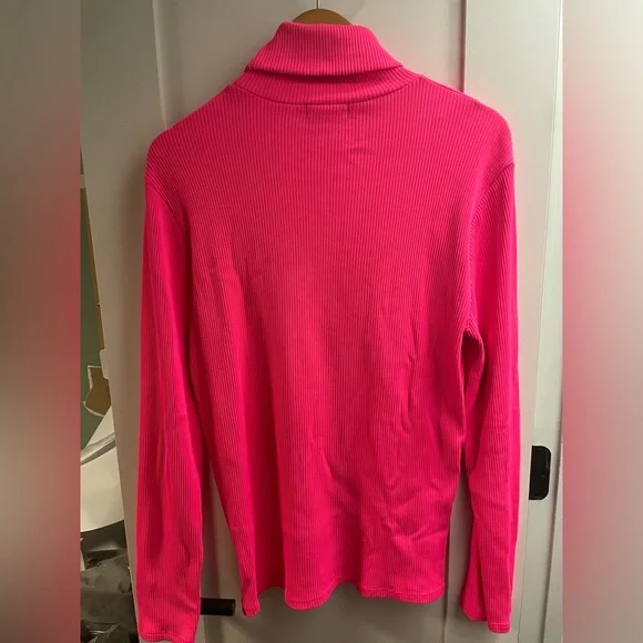 - Zara Men’s Ribbed Neon Pink Long Sleeve Turtle Neck - Picture 3 of 3